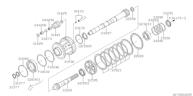 2012 Subaru Outback Automatic Transmission Transfer & Extension Diagram 3