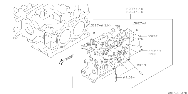 2013 Subaru Legacy Stud 10X42.5 Diagram for 800910640