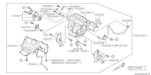 2014 Subaru Legacy Evaporator Heater-Actuator Diagram for 72131AJ14A