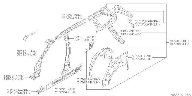 2013 Subaru Legacy Side Panel Diagram 2