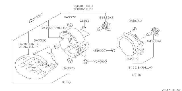 2014 Subaru Outback Lamp - Fog Diagram