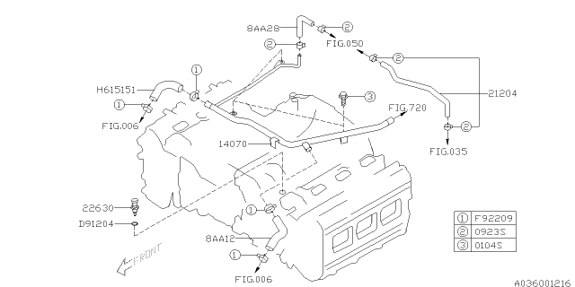 2011 Subaru Legacy Pipe Heater Hose Diagram for 14070AA360