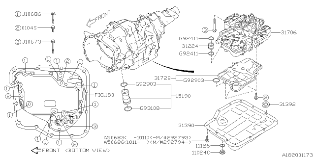 2011 Subaru Legacy Pan Complete Oil Transmission Diagram for 31390AA150