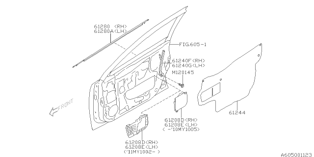 2011 Subaru Outback Front Door Panel & Rear Or Slide Door Panel Diagram 2