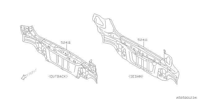 2014 Subaru Outback Body Panel Diagram 3