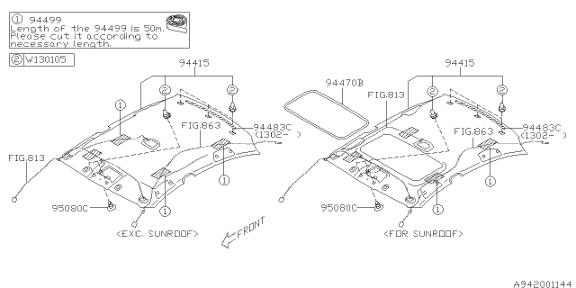 2012 Subaru Legacy Roof Trim Diagram 3