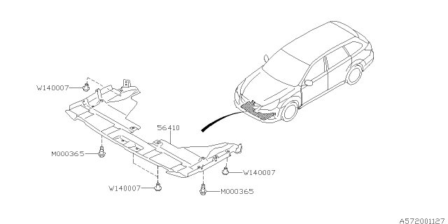2013 Subaru Legacy Under Cover & Exhaust Cover Diagram 5