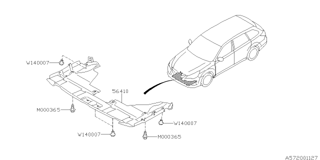 2011 Subaru Outback Under Cover & Exhaust Cover Diagram 7