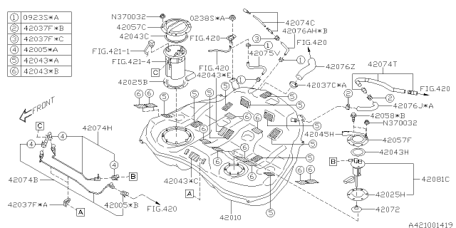 2013 Subaru Legacy Fuel Tank Diagram 4