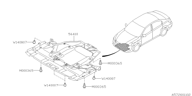 2013 Subaru Legacy Under Cover & Exhaust Cover Diagram 3