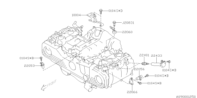 2012 Subaru Legacy Spark Plug & High Tension Cord Diagram 1