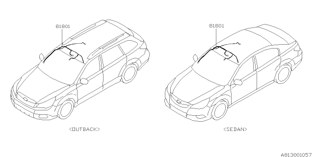 2011 Subaru Legacy Cord - Roof Diagram