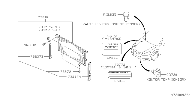 2014 Subaru Legacy Air Conditioner System Diagram 1