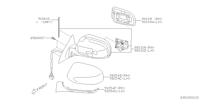 2010 Subaru Legacy Rear View Mirror Diagram 2