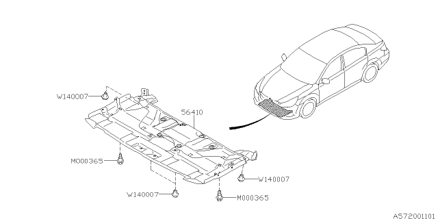 2010 Subaru Outback Under Cover & Exhaust Cover Diagram 4