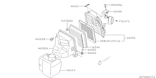 2014 Subaru Outback Air Cleaner & Element Diagram 1