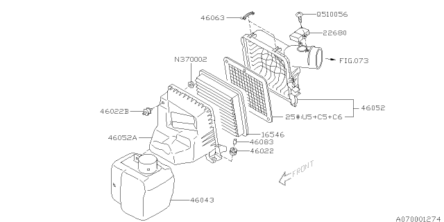 2011 Subaru Outback Air Cleaner & Element Diagram 1