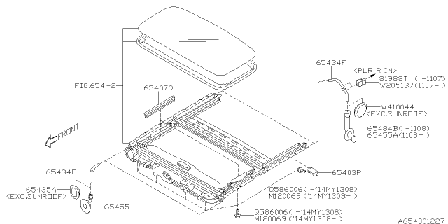 2014 Subaru Legacy Sun Roof Diagram 2