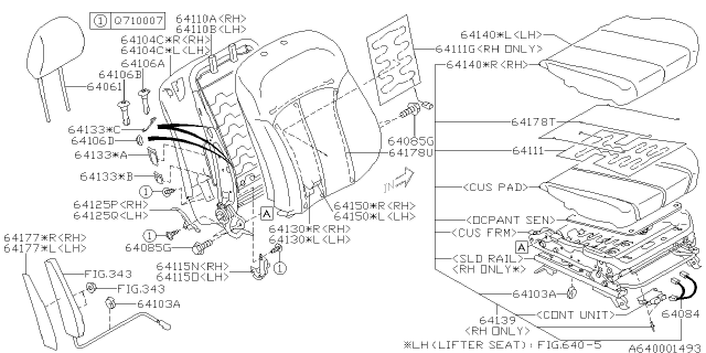 2013 Subaru Legacy Front Seat Diagram 2