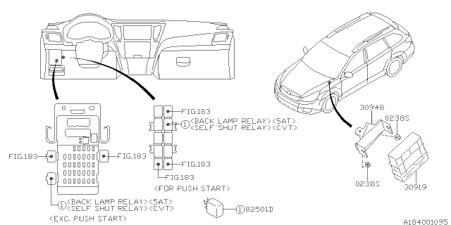 2013 Subaru Legacy Unit At Control Diagram for 30919AA083