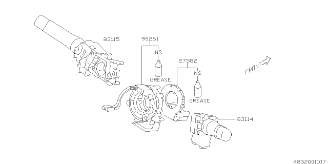 2010 Subaru Legacy Switch WIPER SIA Diagram for 83114AJ04A