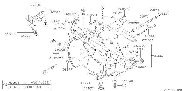 2010 Subaru Outback Torque Converter & Converter Case Diagram 2