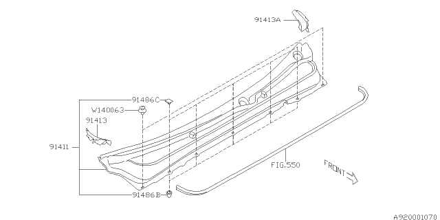 2012 Subaru Outback Cowl Panel Diagram