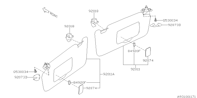 2013 Subaru Legacy Room Inner Parts Diagram 3