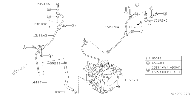 2010 Subaru Legacy Pipe Complete Oil Diagram for 15192AA670