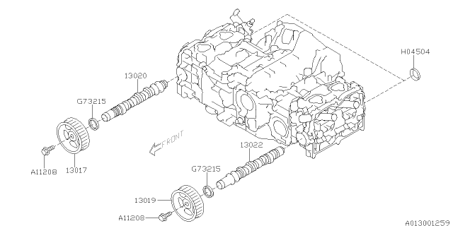 2013 Subaru Legacy Camshaft & Timing Belt Diagram 2