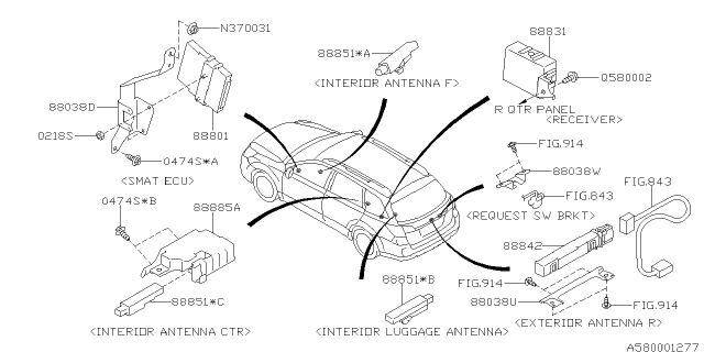 2012 Subaru Outback Key Kit & Key Lock Diagram 5