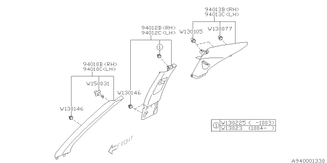 2010 Subaru Legacy Inner Trim Diagram 4