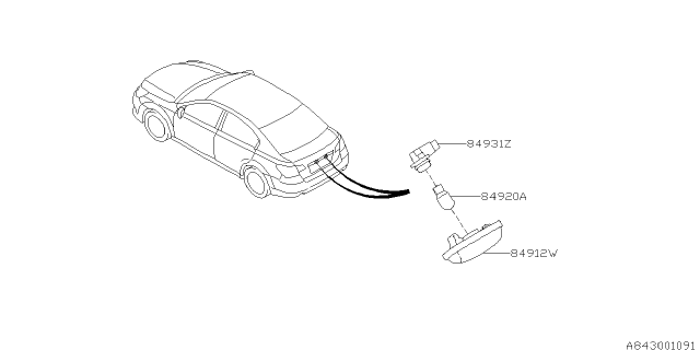 2012 Subaru Legacy Lamp - License Diagram 2