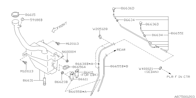 2013 Subaru Legacy Windshield Washer Diagram 1