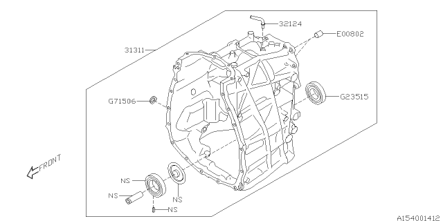 2012 Subaru Legacy Automatic Transmission Case Diagram 6