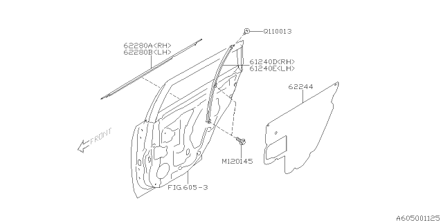 2014 Subaru Legacy Front Door Panel & Rear Or Slide Door Panel Diagram 4