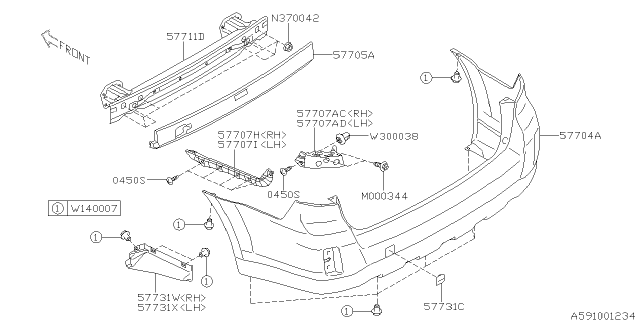 2010 Subaru Legacy Rear Bumper Diagram 1