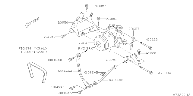 2010 Subaru Outback Bolt-8X105X22 Diagram for 800708840