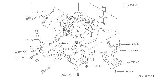 2010 Subaru Legacy Connector Turbo Pipe Diagram for 14480AA010