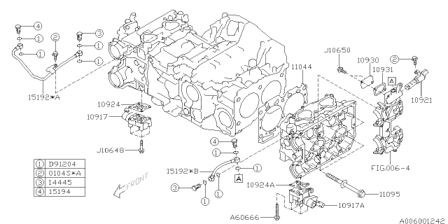 2011 Subaru Legacy Gasket Cylinder Head Diagram for 11044AA720