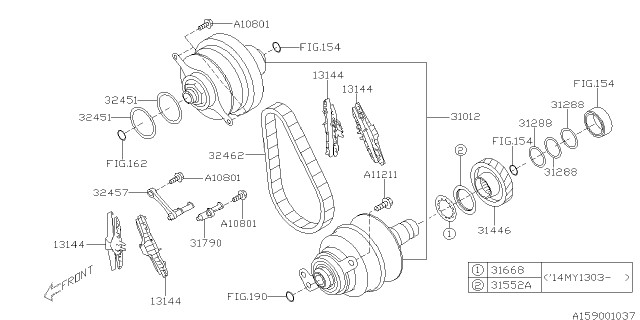 2014 Subaru Legacy Pulley Set Diagram