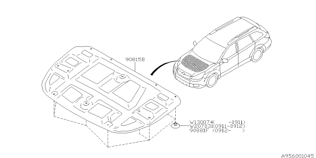 2013 Subaru Outback Hood Insulator Diagram