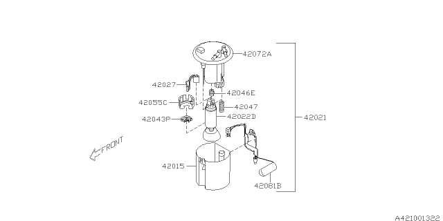 2014 Subaru Outback Fuel Main Gauge Sending Unit Diagram for 42081AJ201