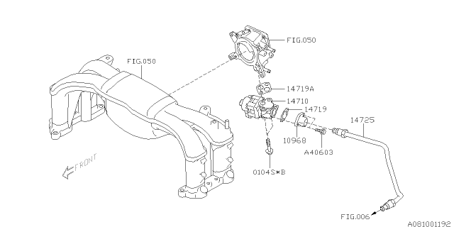 2010 Subaru Legacy Adapter EGR Pipe Diagram for 10968AA010