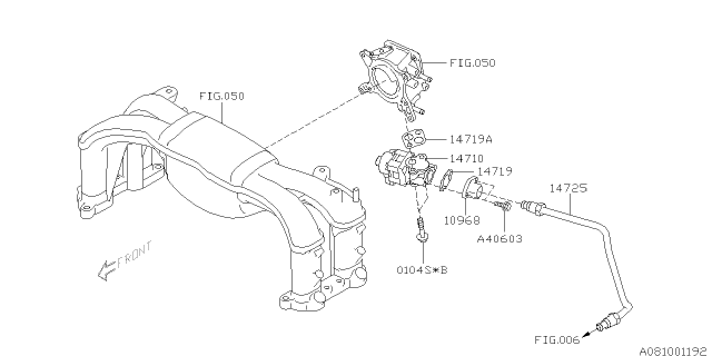 2010 Subaru Legacy Valve Assembly-EGR Control Diagram for 14710AA760