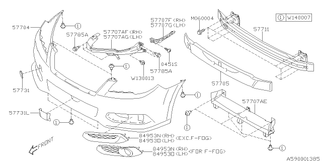 2013 Subaru Legacy Front Bumper Diagram 3