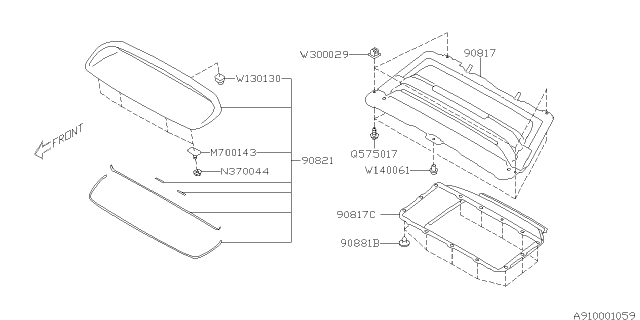 2011 Subaru Outback Grille & Duct Diagram