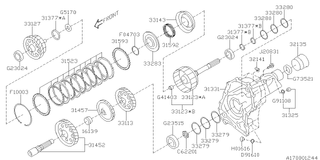 2013 Subaru Outback Automatic Transmission Transfer & Extension Diagram 2