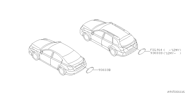 2010 Subaru Legacy Molding Diagram 1