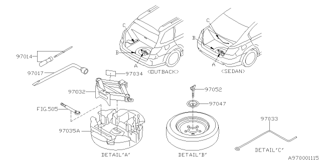 2011 Subaru Outback Tool Kit & Jack Diagram 2